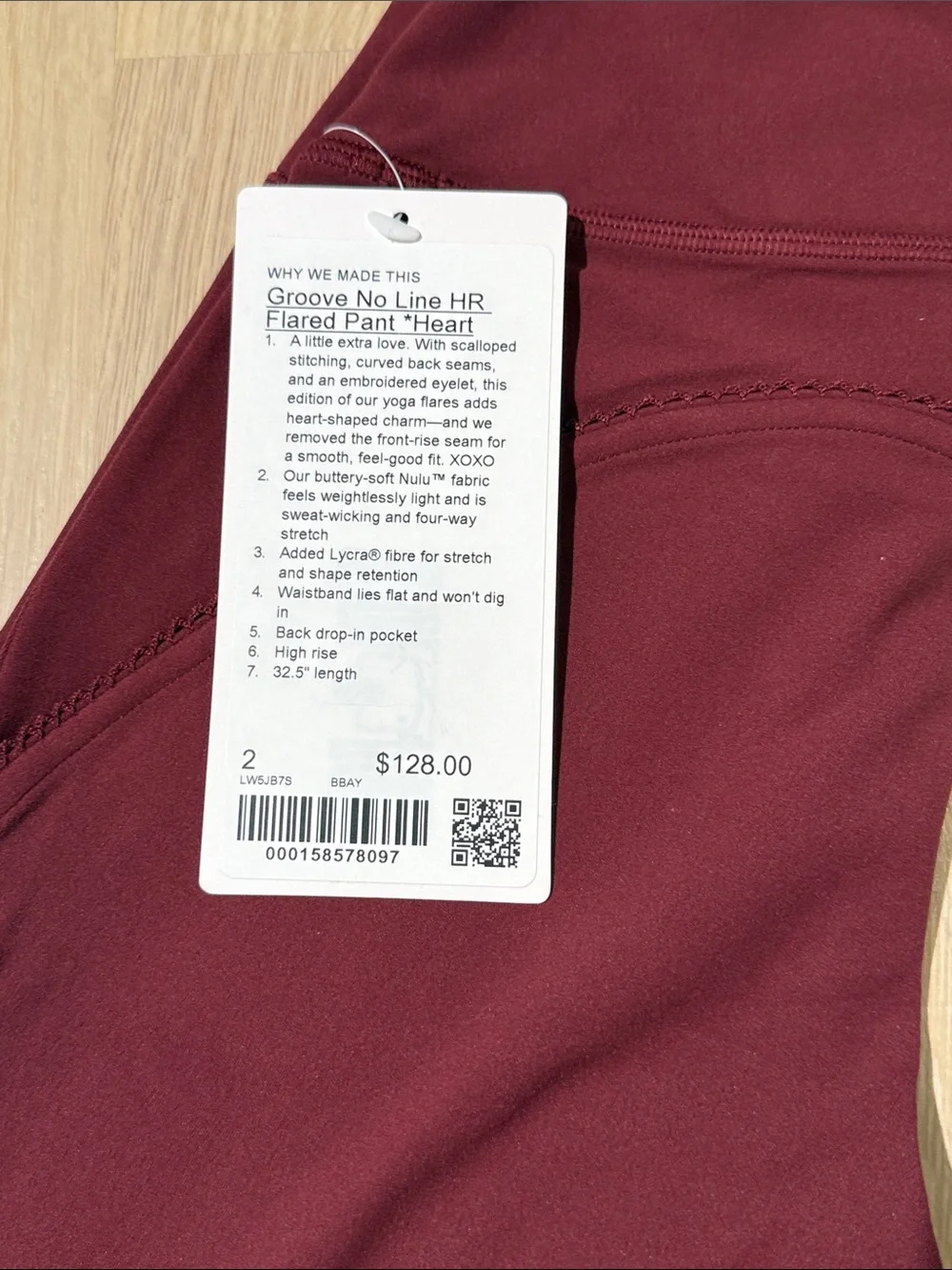 Lululemon groove no line HR flared pant *heart